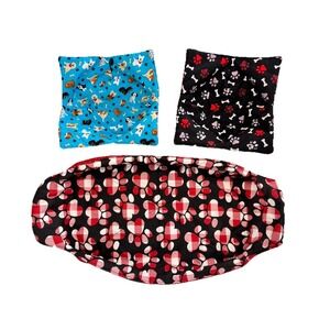 Handmade Bowl Cozy Set Paw Print Casserole Carrier Microwave Hot Pad 3pc
